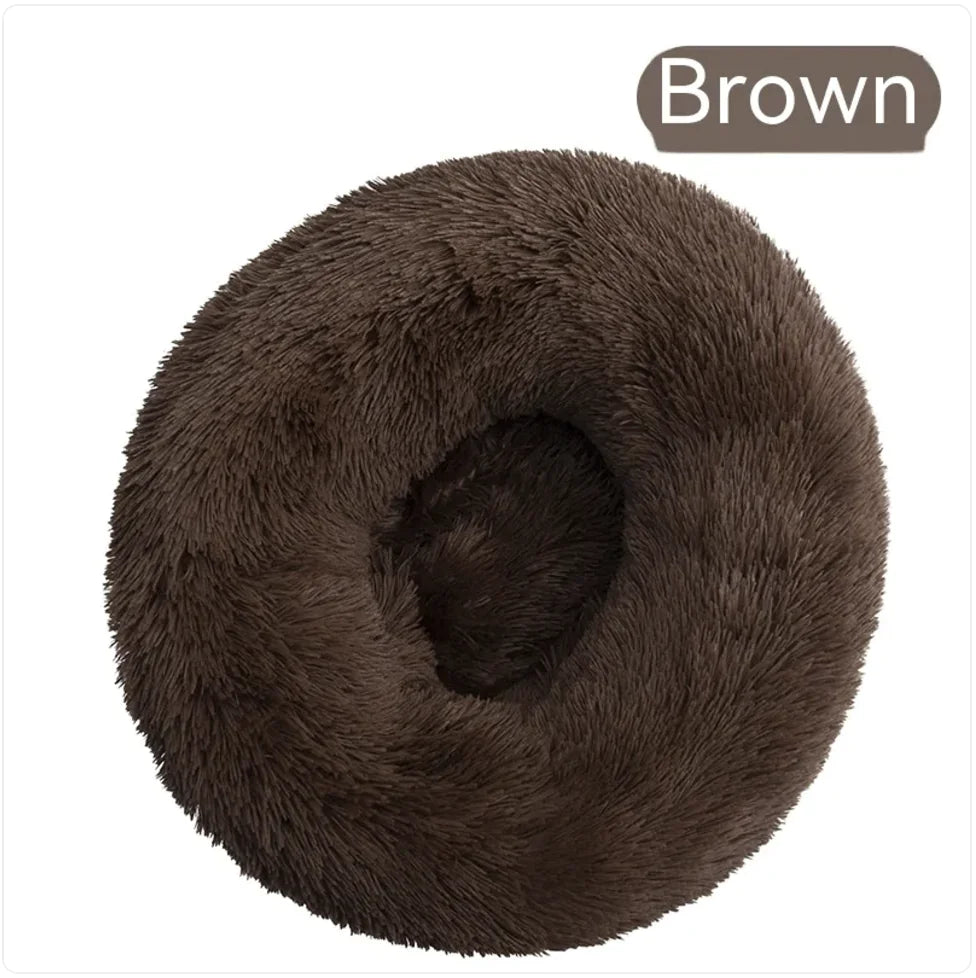 Plush Round Washable Pet Bed - PetSelect.Shop