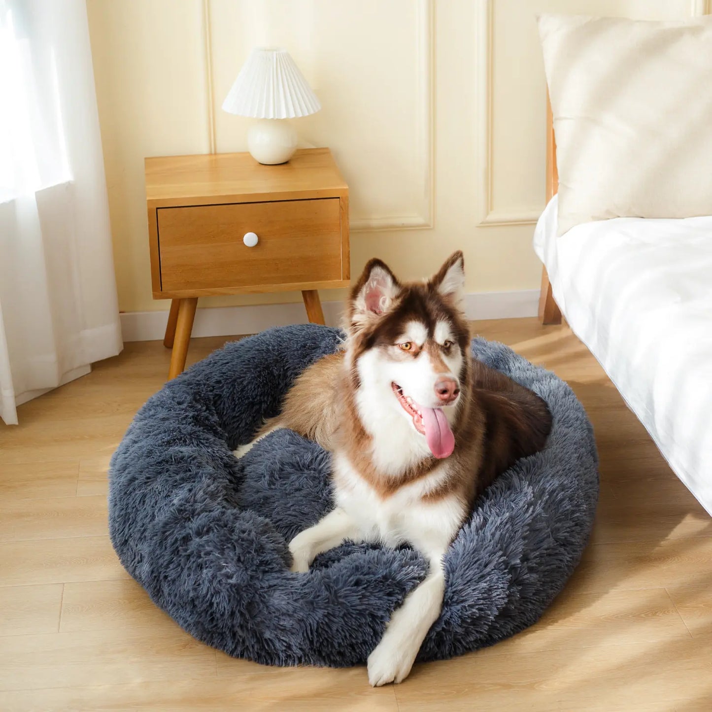 Pet Plush Bed Calming Basket - PetSelect.Shop