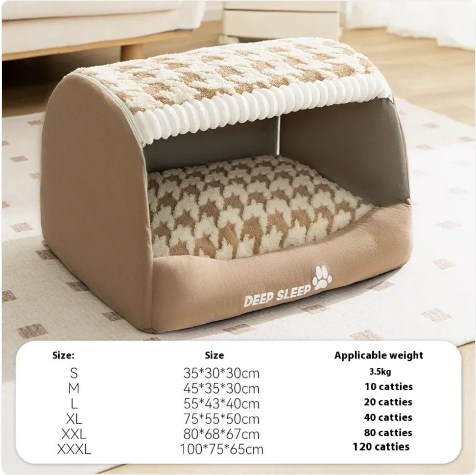 Cozy Bear-Shaped Enclosed Pet Bed for Small Dogs - PetSelect.Shop