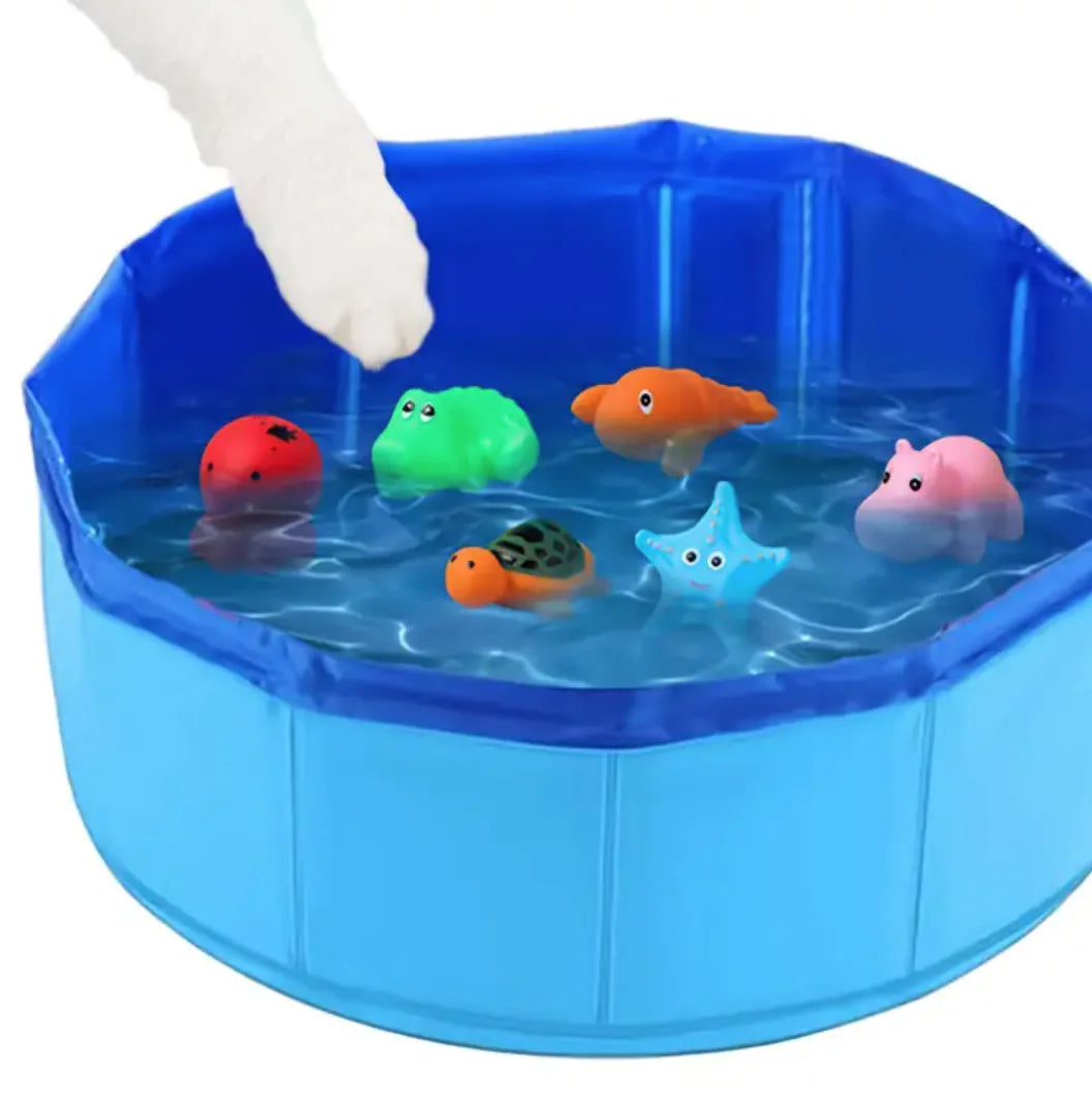 Foldable Pet Pool with Vinyl Toys - PetSelect.Shop