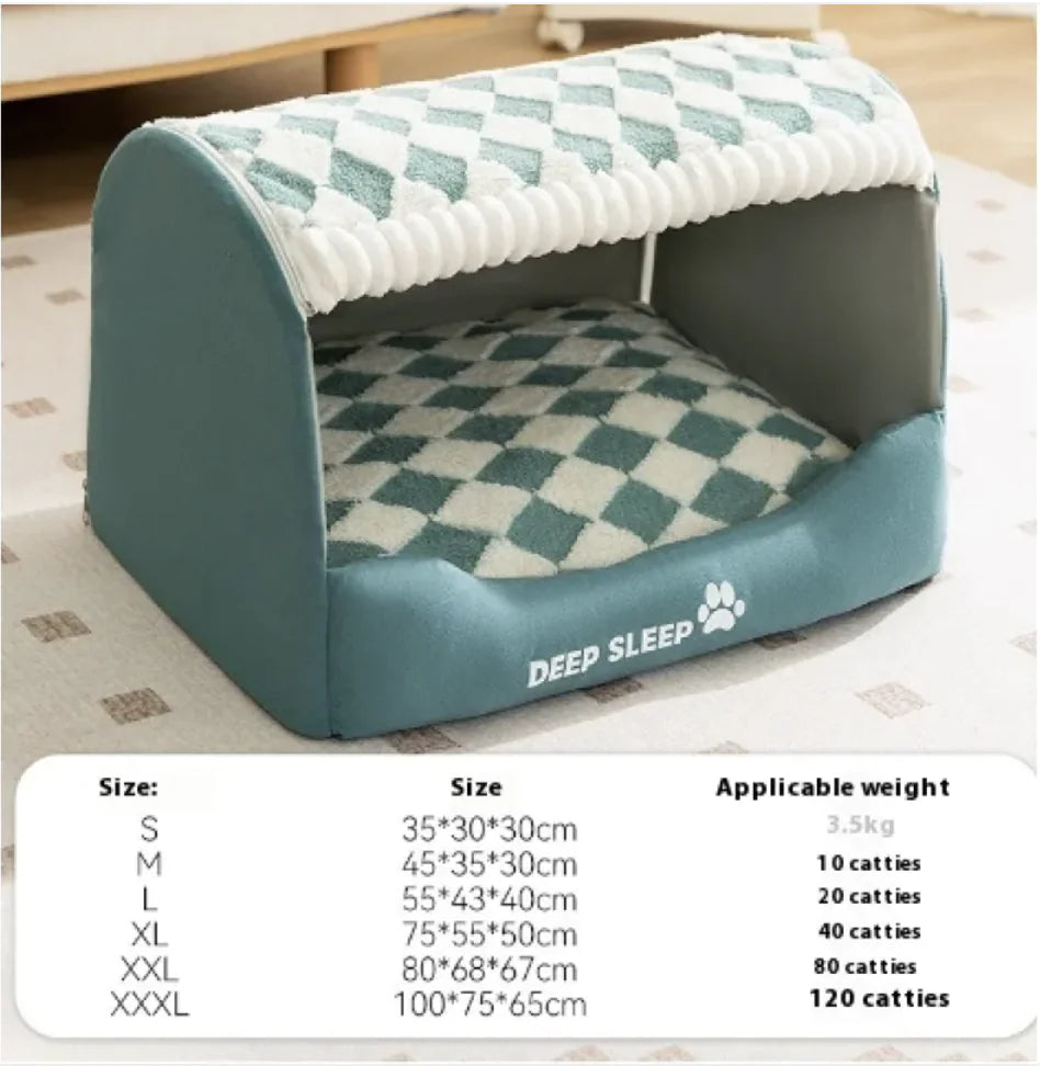 Cozy Bear-Shaped Enclosed Pet Bed for Small Dogs - PetSelect.Shop