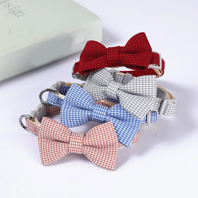 Plaid Print Pet Bow Tie Collar - PetSelect.Shop