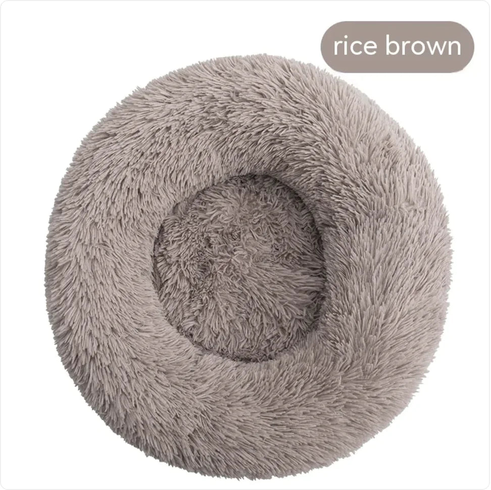 Plush Round Washable Pet Bed - PetSelect.Shop