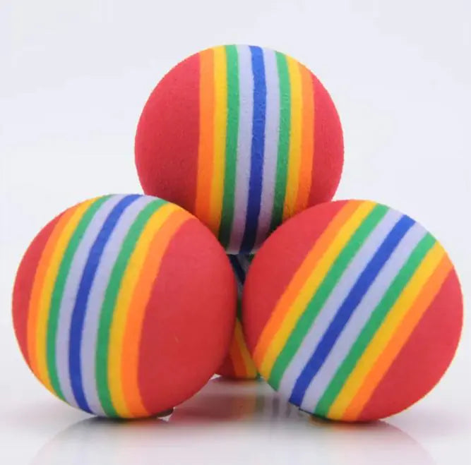 EVA Pet Rainbow Ball Cat Foam Colorful Bouncy Ball