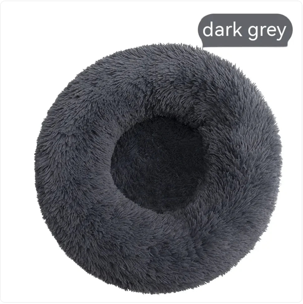 Plush Round Washable Pet Bed - PetSelect.Shop