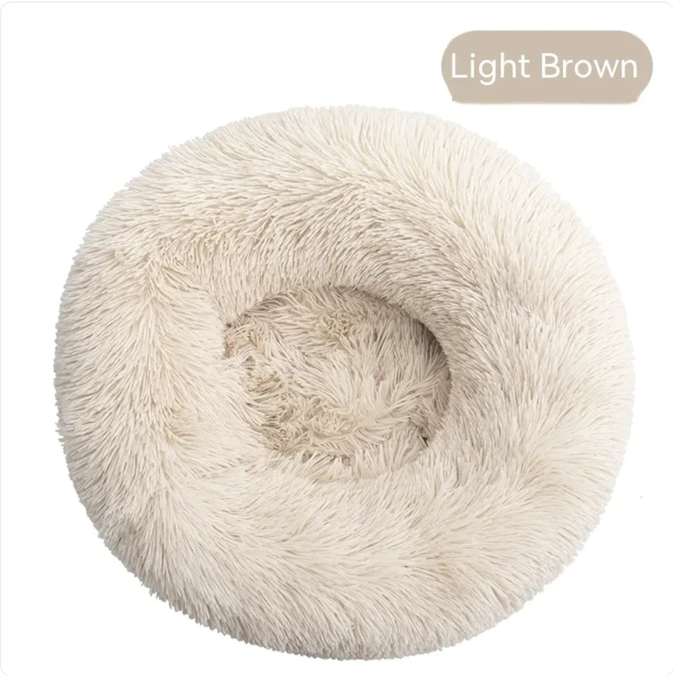 Plush Round Washable Pet Bed - PetSelect.Shop