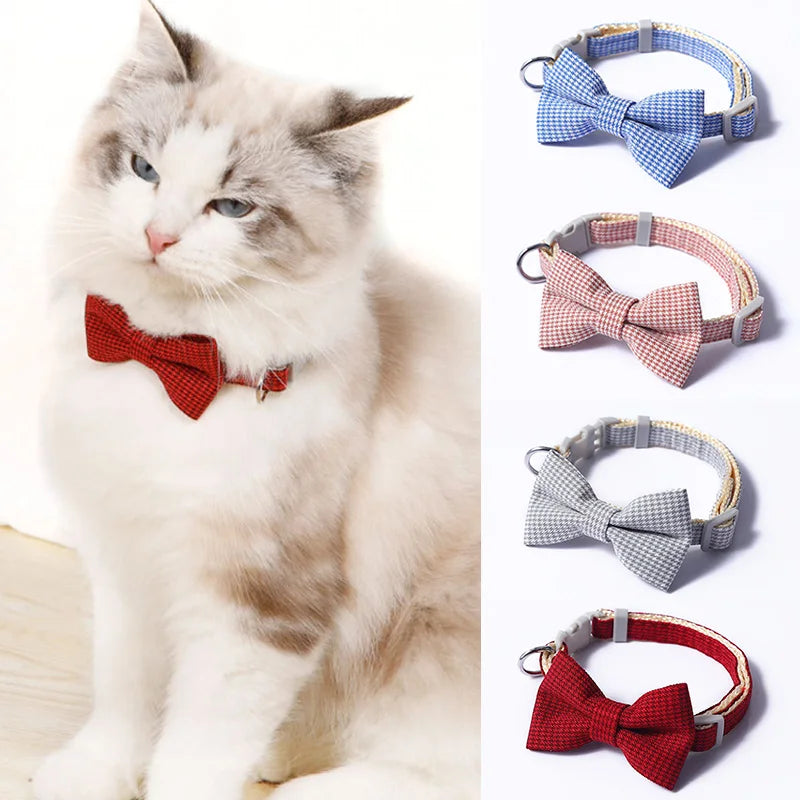 Plaid Print Pet Bow Tie Collar - PetSelect.Shop