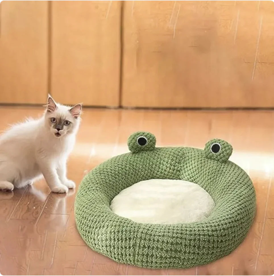 Cartoon Frog-Shaped Pet Bed - PetSelect.Shop