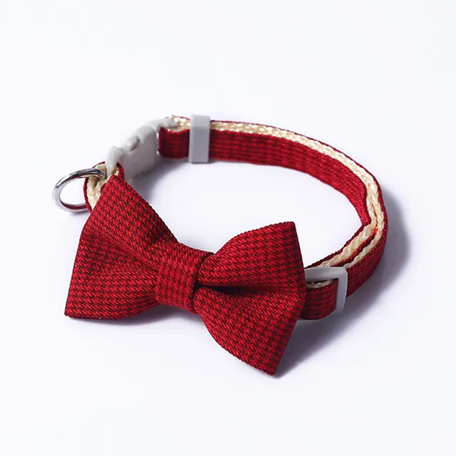 Plaid Print Pet Bow Tie Collar - PetSelect.Shop