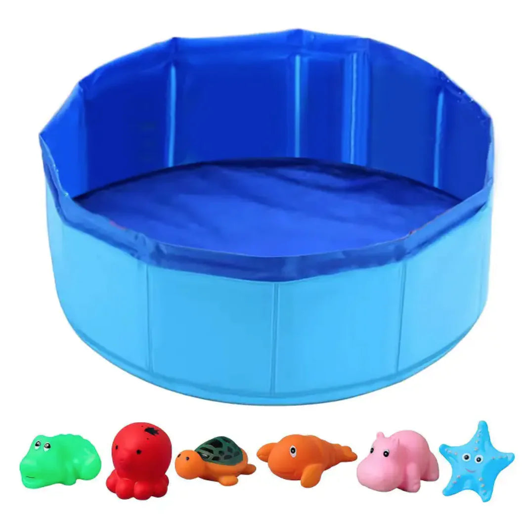 Foldable Pet Pool with Vinyl Toys - PetSelect.Shop