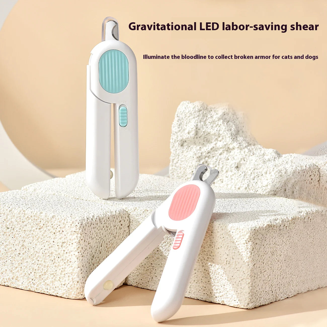 Professional Pet Nail Clippers with LED Light